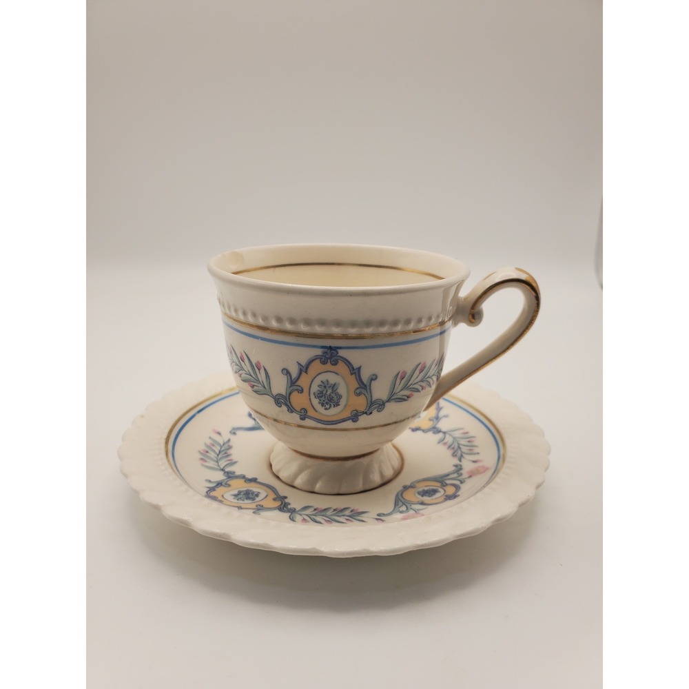 #281 Vintage Steubenville Pottery Monticello Teacup & Saucer Set